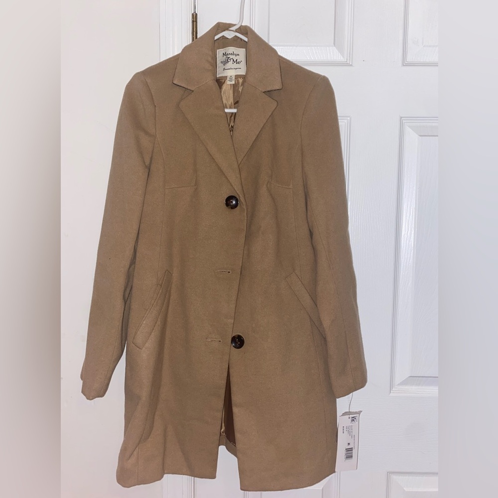 Maralyn&Me Reefer Faux Wool Women's Coat- Camel color